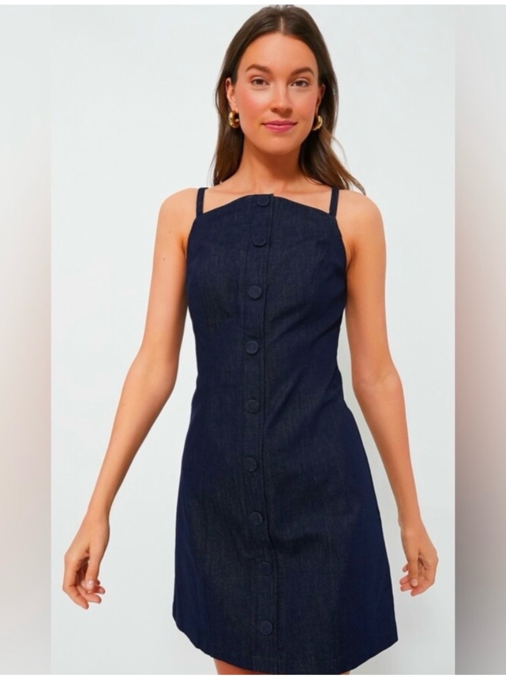 Tuckernuck Navy Button-Front Mini Dress
